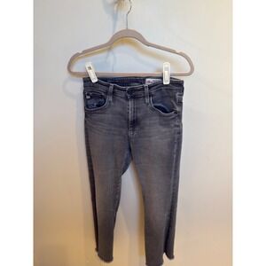 AG Jeans Farrah Boot Crop Gray Wash Denim‎ Jeans Frayed Hem Women's Size 29